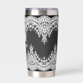 White Lace Gothic Skull 保温保冷タンブラー (背面)