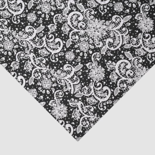 White Lace on Black  薄葉紙 (詳細)