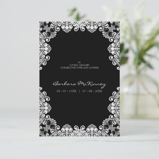 White Lace Wreath Memorial Funeral Loved One (スタンド正面)