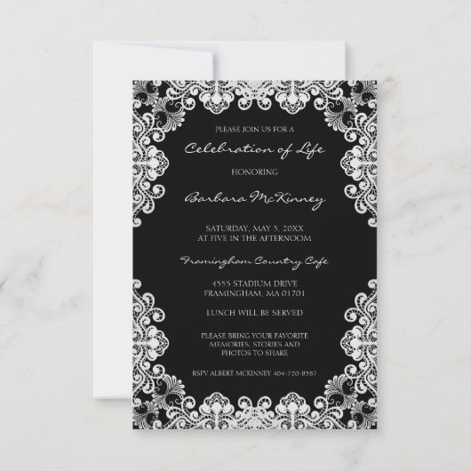 White Lace Wreath Memorial Funeral Loved One (裏面)