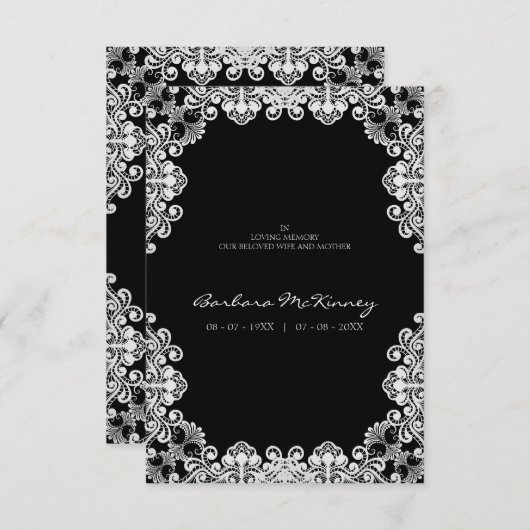 White Lace Wreath Memorial Funeral Loved One (正面/裏面)