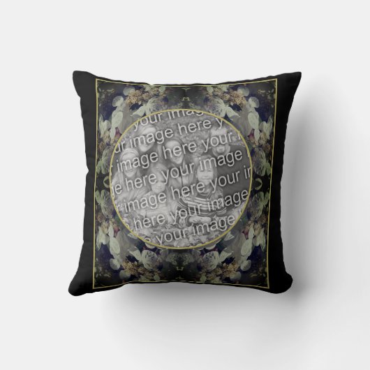 White Lacecap Hydrangea Frame写真を追加 クッション (裏面)