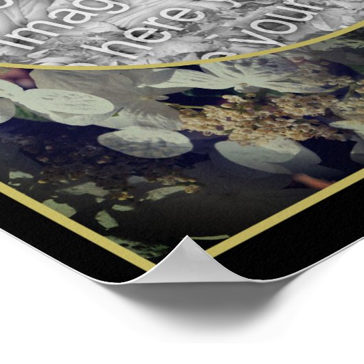 White Lacecap Hydrangea Frame写真を追加 ポスター (角)