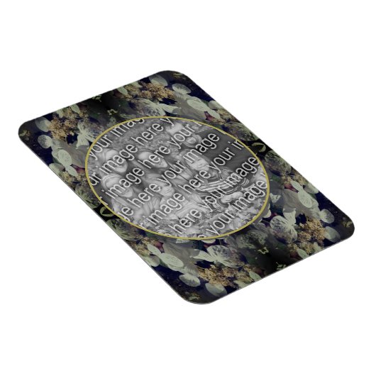 White Lacecap Hydrangea Frame写真を追加 マグネット (右側)