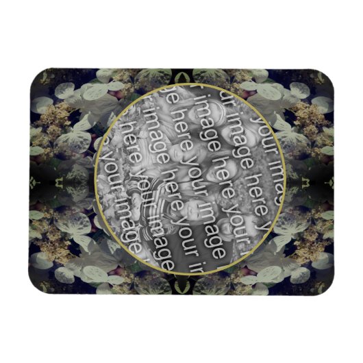 White Lacecap Hydrangea Frame写真を追加 マグネット (横)