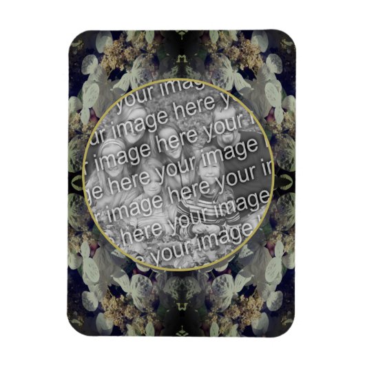 White Lacecap Hydrangea Frame写真を追加 マグネット (縦)