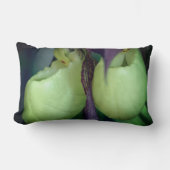 White Lady Slipper Orchid Flower Pair  ランバークッション (正面)