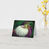 White Lady Slipper Orchid Flower Photography Note カード (黄色い花)