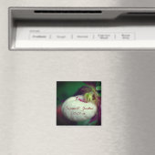 White Lady Slipper Orchid Personalized Wedding  マグネット (インサイチュ (食洗機))
