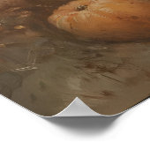 White Lamb On Wooden Cart With Pumpkins, Gothic ポスター (角)