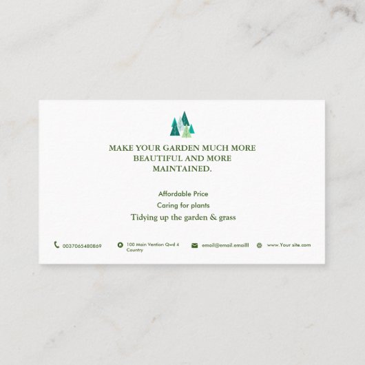 White landscapeTreeサービス 名刺 (裏面)