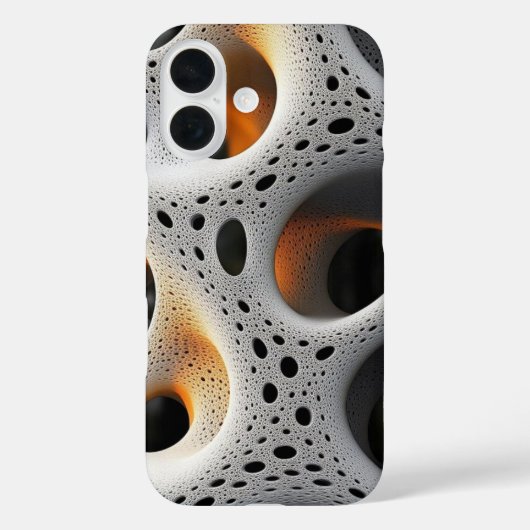White Lattice with Amber Glow Abstract Case Case-Mate iPhoneケース (裏面)