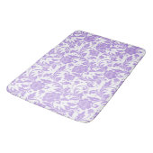 White & Lavender Glittery Damasks Pattern バスマット (アングル)