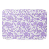 White & Lavender Glittery Damasks Pattern バスマット (正面)
