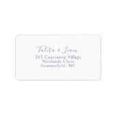 White | Lavender Simple Script Wedding Address ラベル (正面)