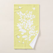 White leafy branch and butterflies バスタオルセット (ハンドタオル)