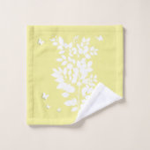 White leafy branch and butterflies バスタオルセット (ウォッシュタオル)