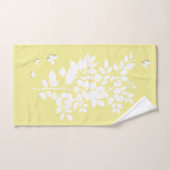 White leafy branch and butterflies バスタオルセット (ハンドタオル)