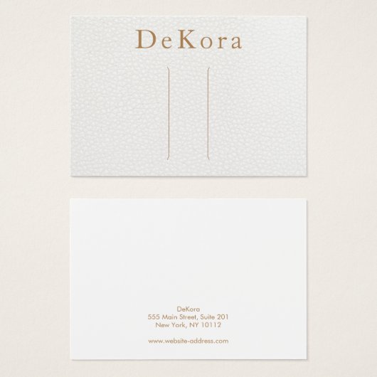 White Leather Hair Clip Barrette Display Card (正面&裏面)