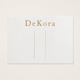 White Leather Hair Clip Barrette Display Card