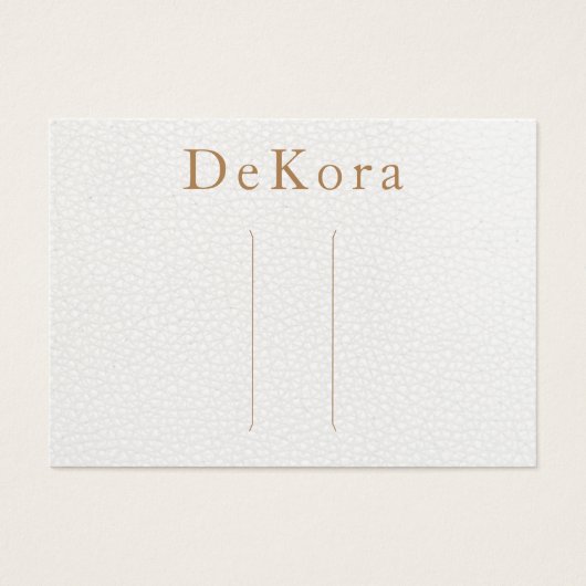 White Leather Hair Clip Barrette Display Card (正面)