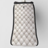 White Leather Quilted Texture Background ゴルフヘッドカバー (回転90)