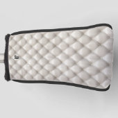 White Leather Quilted Texture Background ゴルフヘッドカバー (正面)