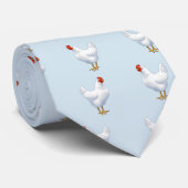 White Leghorn Chicken Cute Hen ネクタイ (ロール)
