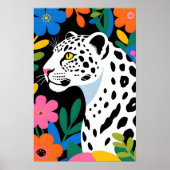 White Leopard Pop Art  ポスター (正面)