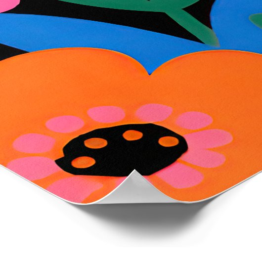 White Leopard Pop Art  ポスター (角)