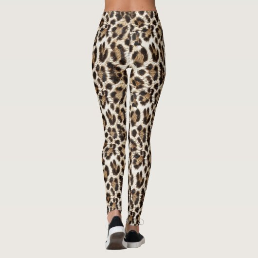 White Leopard Print Safari ID1157 レギンス (裏面)