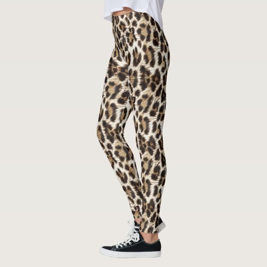 White Leopard Print Safari ID1157 レギンス (左)