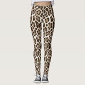 White Leopard Print Safari ID1157 レギンス (正面)