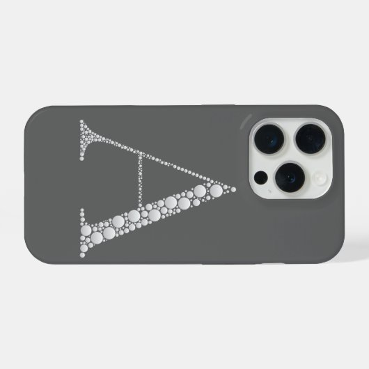 White Letter A – Minimal Monogram Phone Case Desig iPhoneケース (裏面横)