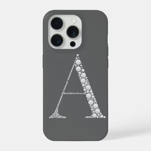 White Letter A – Minimal Monogram Phone Case Desig iPhoneケース (裏面)