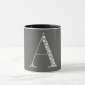 White Letter A Mug – Minimal Monochrome Monogram  マグカップ (中央)