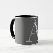 White Letter A Mug – Minimal Monochrome Monogram  マグカップ (正面左)