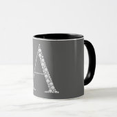 White Letter A Mug – Minimal Monochrome Monogram  マグカップ (正面右)