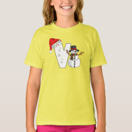 White letter v christmas gift  tシャツ