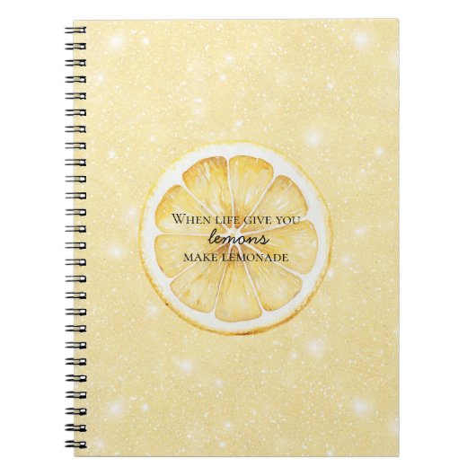 White Life Gives You Lemons Quote ノートブック (正面)