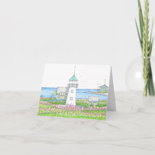White Lighthouse Notecard ノートカード (正面)