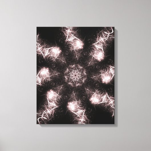White Lightning Plasma Fractal Art キャンバスプリント (正面)