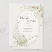 White Lilacs Ribbon Vintage Whimsical Bridal 招待状 (正面)