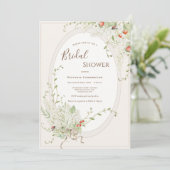 White Lilacs Ribbon Vintage Whimsical Bridal 招待状 (スタンド正面)