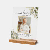 White Lilies Floral Funeral Celebration of Life アクリルサイン (傾斜)