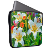 White Lilies Laptop Sleeve ラップトップスリーブ (正面右)