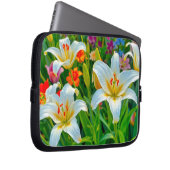 White Lilies Laptop Sleeve ラップトップスリーブ (正面右)