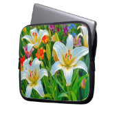 White Lilies Laptop Sleeve ラップトップスリーブ (正面左)