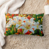 White Lilies Lumbar Pillow ランバークッション (ブランケット)
