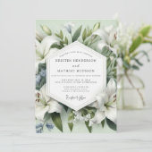 White Lily Botanical Elegance Wedding 招待状 (スタンド正面)